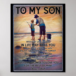 Overal waar je reis in het leven je vader Vist om Poster