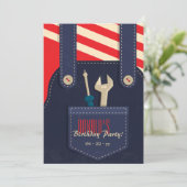 Overalls and Tools Invitation d'anniversaire (Debout devant)