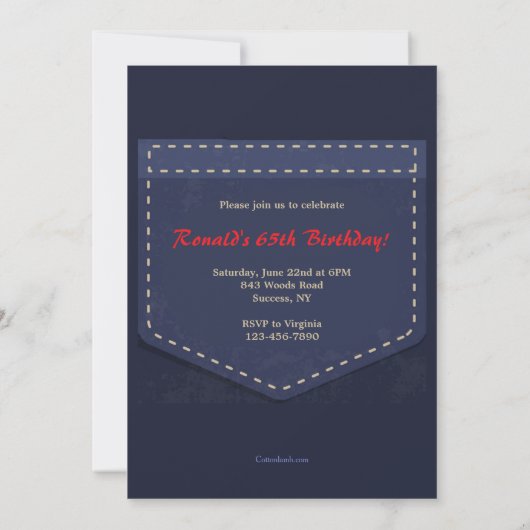 Overalls and Tools Invitation d'anniversaire (Dos)