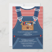 Overalls Little Man Tools Invitation Baby shower (Devant)
