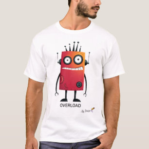 Overbelaste Robot Grappig Geek T-Shirt voor Volw