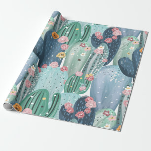 Overbelastingspapier van cactus cadeaupapier