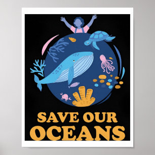 Overbevissing Poster van de oceanen redden