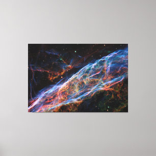 Overblijfselen van supernova in de sluiernevel Hub Canvas Afdruk