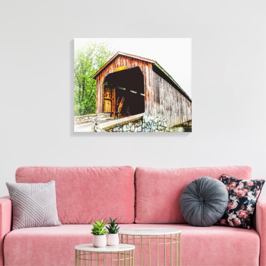 Overdekte Brug - Canvasprint Canvas Afdruk (Insitu (Woonkamer))