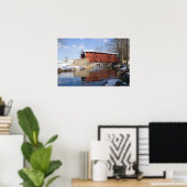 Overdekte brug in de winter poster (Thuiskantoor)