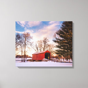 Overdekte brug in Frederick County Maryland Canvas Afdruk