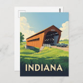  overdekte brug in Indiana Briefkaart (Voorkant / Achterkant)