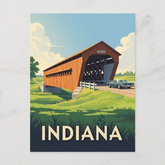  overdekte brug in Indiana Briefkaart (Voorkant)