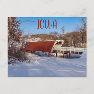 Overdekte brug in Madison County Iowa Briefkaart