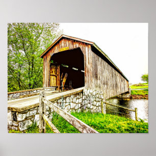 Overdekte Brug Lancaster Pennsylvania Poster