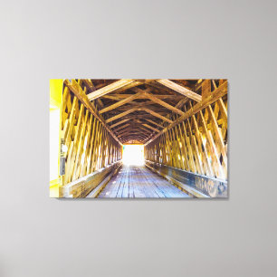 Overdekte brug Uitzicht Canvas Afdruk