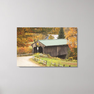 Overdekte brug, Vermont, Verenigde Staten Canvas Afdruk