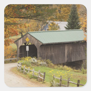 Overdekte brug, Vermont, Verenigde Staten Vierkante Sticker