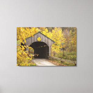 Overdekte brug, Vermont, VS 2 Canvas Afdruk