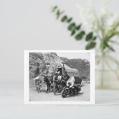 Overdekte wagen, motoragent, Vintage 1951 Briefkaart (Staand voorkant)