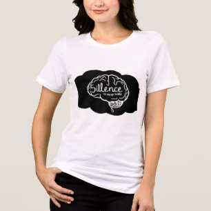 Overdenkende Hersenen Cartoon Mentale Gezondheid K Tri-Blend Shirt