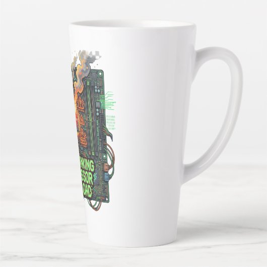 Overdenkende Processor Overbelasting Grappige Tech Latte Mok (Rechts)