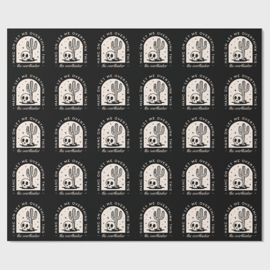 Overdenker introvert donkere humor hekserig zwart cadeaupapier (Vlak)