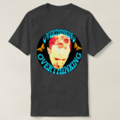Overdenker Neon Blauwe Retro Esthetiek T-shirt (Design voorkant)