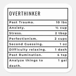 Overdenker recept vierkante sticker