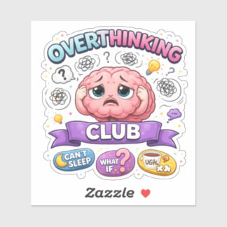 Overdenking Club Cartoon Op Maat Gemaakte Vinyl St Sticker