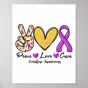 Overdose Awareness Day Paarse Lint Anti Verslaving Poster