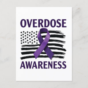Overdose Awareness Month Amerikaanse vlag lint Aankondigingskaart