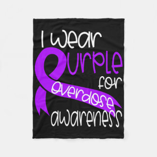 Overdose Awareness Purple Ribbon Drug Addiction 11 Fleece Deken