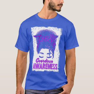 Overdose Awareness Purple Ribbon Drug Addiction Lo T-shirt
