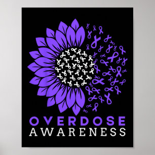 Overdosebewustzijn Maand Zonnebloemlint Paars Poster