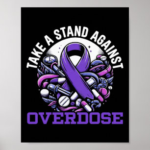 Overdosis Awareness Day I Draag Paarse lint Poster