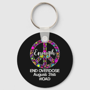 Overdosis Awareness Day Paarse Vredesteken Sleutelhanger