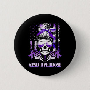 Overdosis Awareness Day USA Amerikaanse vlag Sched Ronde Button 5,7 Cm