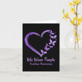 Overdosis Awareness Paarse Vlinder Hart Kaart (Gele Bloem)