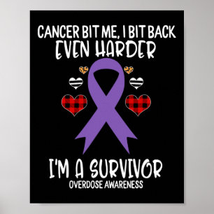 Overdosis beet me ik beet harder ik ben overlevend poster