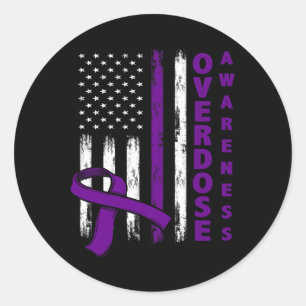 Overdosis Bewustmakingsdag Verenigde Staten Amerik Ronde Sticker