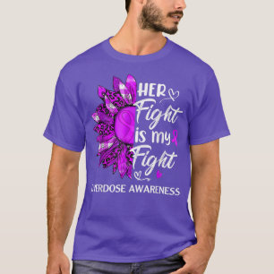 Overdosis bewustzijn Haar gevecht is mijn luipaard T-shirt