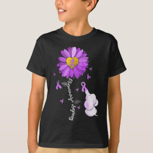 Overdosis Bewustzijn Maand Sunflower Lint Paars E T-shirt