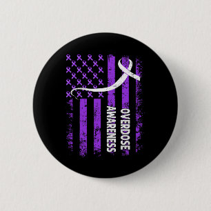 Overdosis Bewustzijn Maand Vlag Paars Voor Echtgen Ronde Button 5,7 Cm