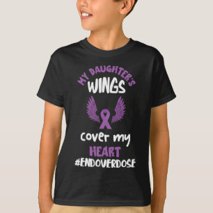 Overdosis Bewustzijn Mijn Dochter Vleugels Paarse T-shirt