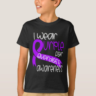 Overdosis bewustzijn paarse lint drugsverslaving 1 t-shirt