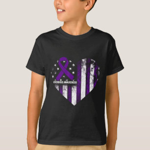 Overdosis bewustzijn paarse lint drugsverslaving 1 t-shirt