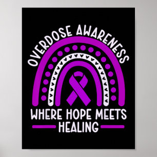 Overdosis bewustzijn paarse lint drugsverslaving 4 poster