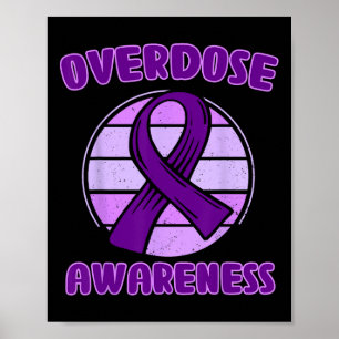 Overdosis bewustzijn paarse lint drugsverslaving 4 poster