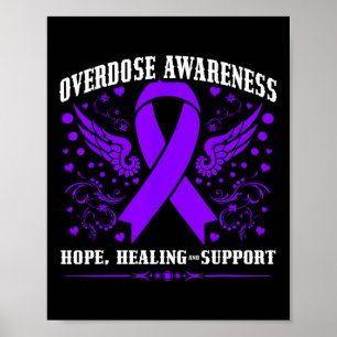 Overdosis Bewustzijn Paarse Lint Drugsverslaving 5 Poster