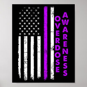 Overdosis Bewustzijn Paarse Lint Drugsverslaving 5 Poster