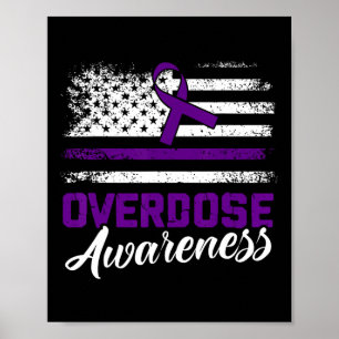 Overdosis Bewustzijn Paarse Lint Drugsverslaving 5 Poster