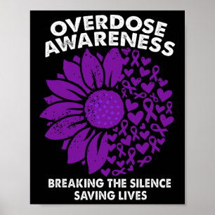 Overdosis bewustzijn paarse lint drugsverslaving 7 poster
