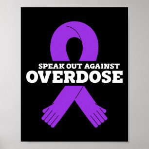 Overdosis Bewustzijn Paarse Lint Drugsverslaving 9 Poster